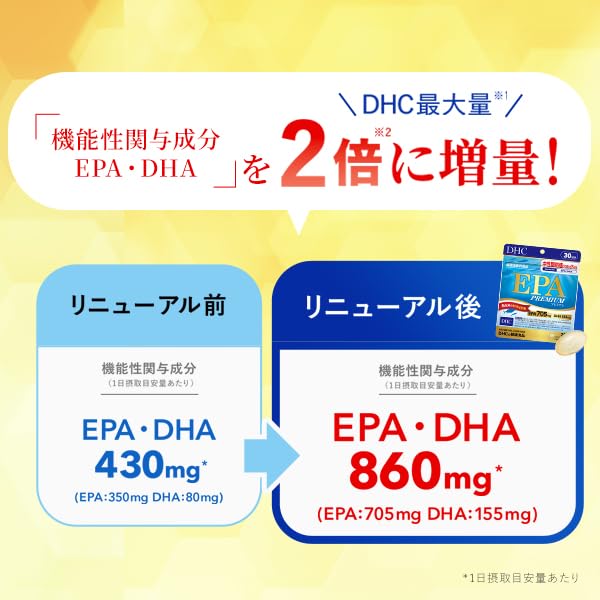 DHC Epa Premium 30天补充剂 180片 - 功能性食品声明