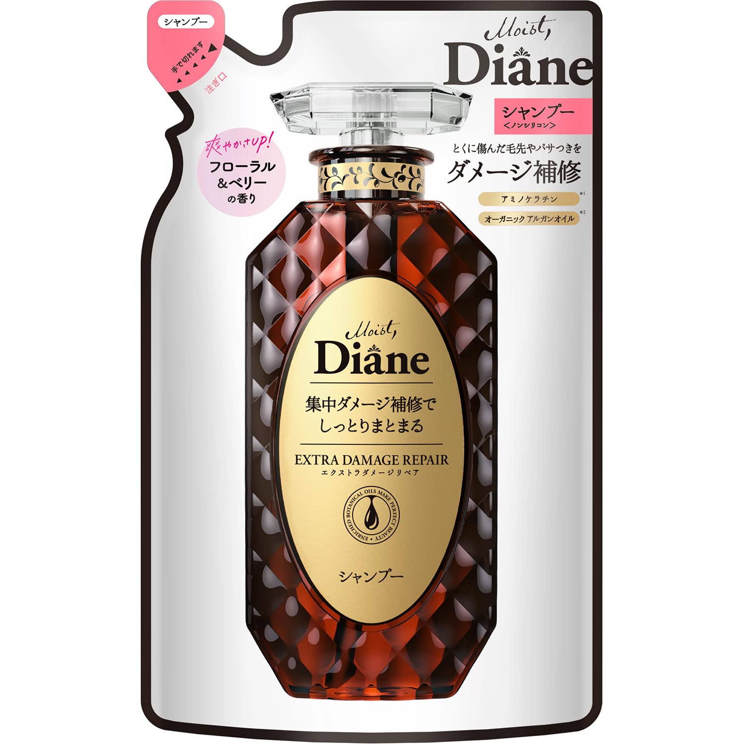 Diane Damage Repair Shampoo Refill 330ml - Floral & Berry Scent