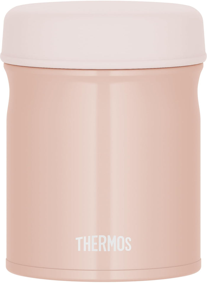 Thermos Vacuum Insulated 300ml Soup Jar Beige Pink Dishwasher-Safe Round Mouth Design - Easy Clean Keeps Food Warm or Cold