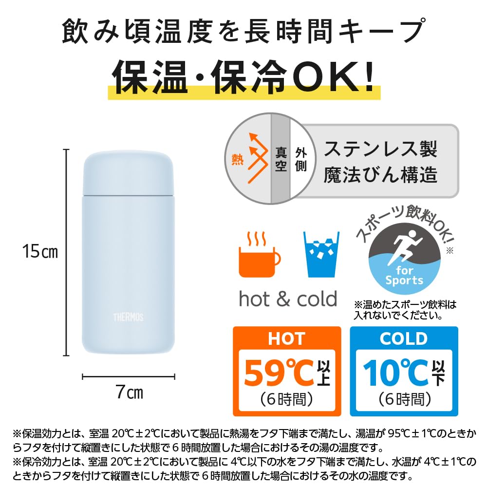 Thermos Soft Blue 350Ml Ceramic Vacuum Insulated Mug Dishwasher Safe