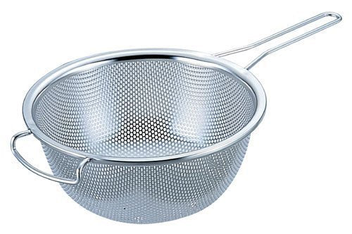 Fujii Pottery Manufacturing Durable Handheld Round Hole Mesh Strainer with Handle