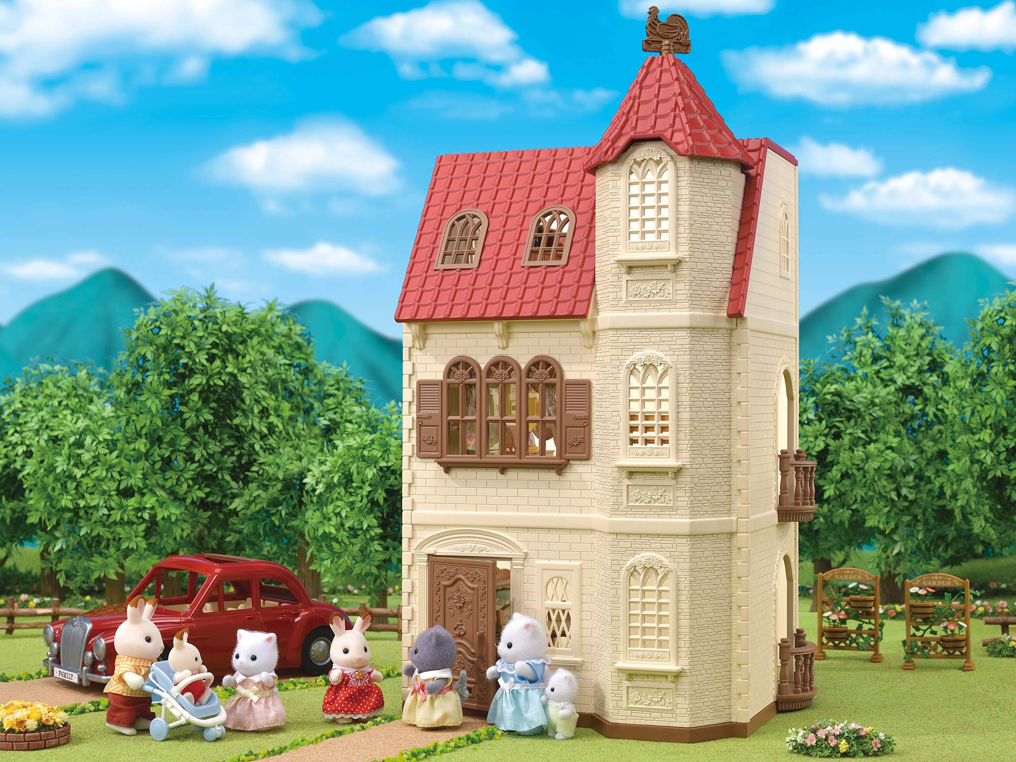 Epoch Sylvanian Families House Red Roof Elevator Ha-49