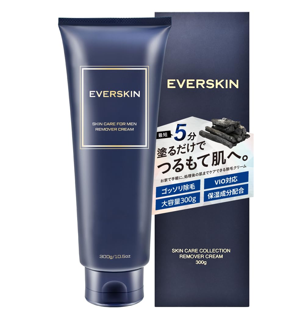 Everskin Men's Hair Removal Cream Vio Area 300G Charcoal Blend Japan-made