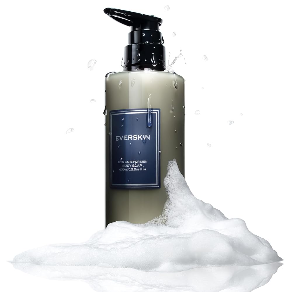 Everskin Men's Body Soap 400ml - Odor Control & Acne Relief White Tea Scent
