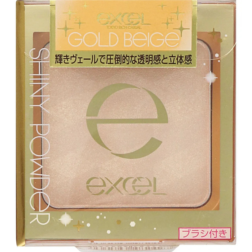 Excel Shiny Powder Face Powder Highlighter N 02 Gold Beige - Japan Face Powder