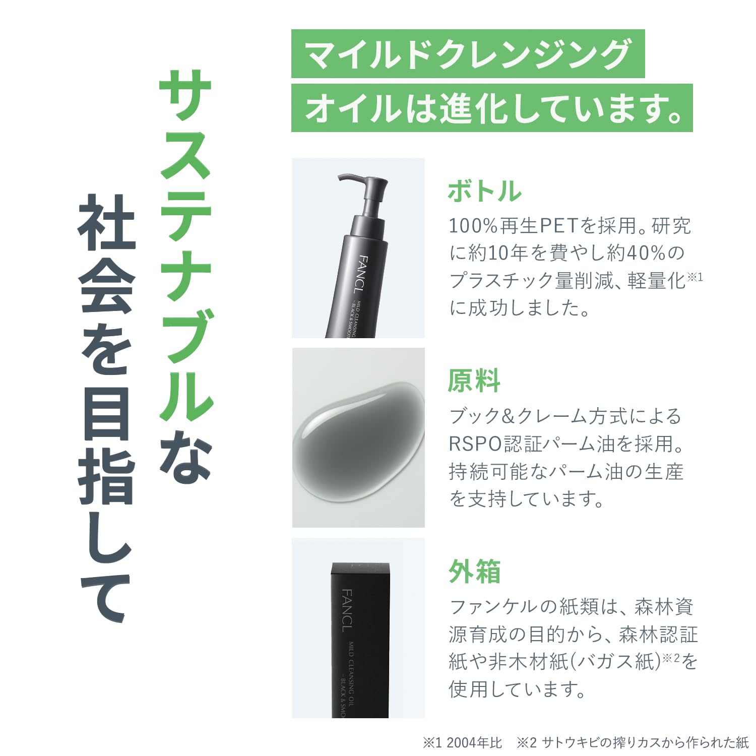 Fancl Mild Cleansing Oil Black Smooth Refill Additive-Free for Eyelash Extensions