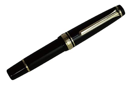 Sailor Professional Gear Slim Mini Black Fountain Pen with Medium Gold Nib 11-1303-420