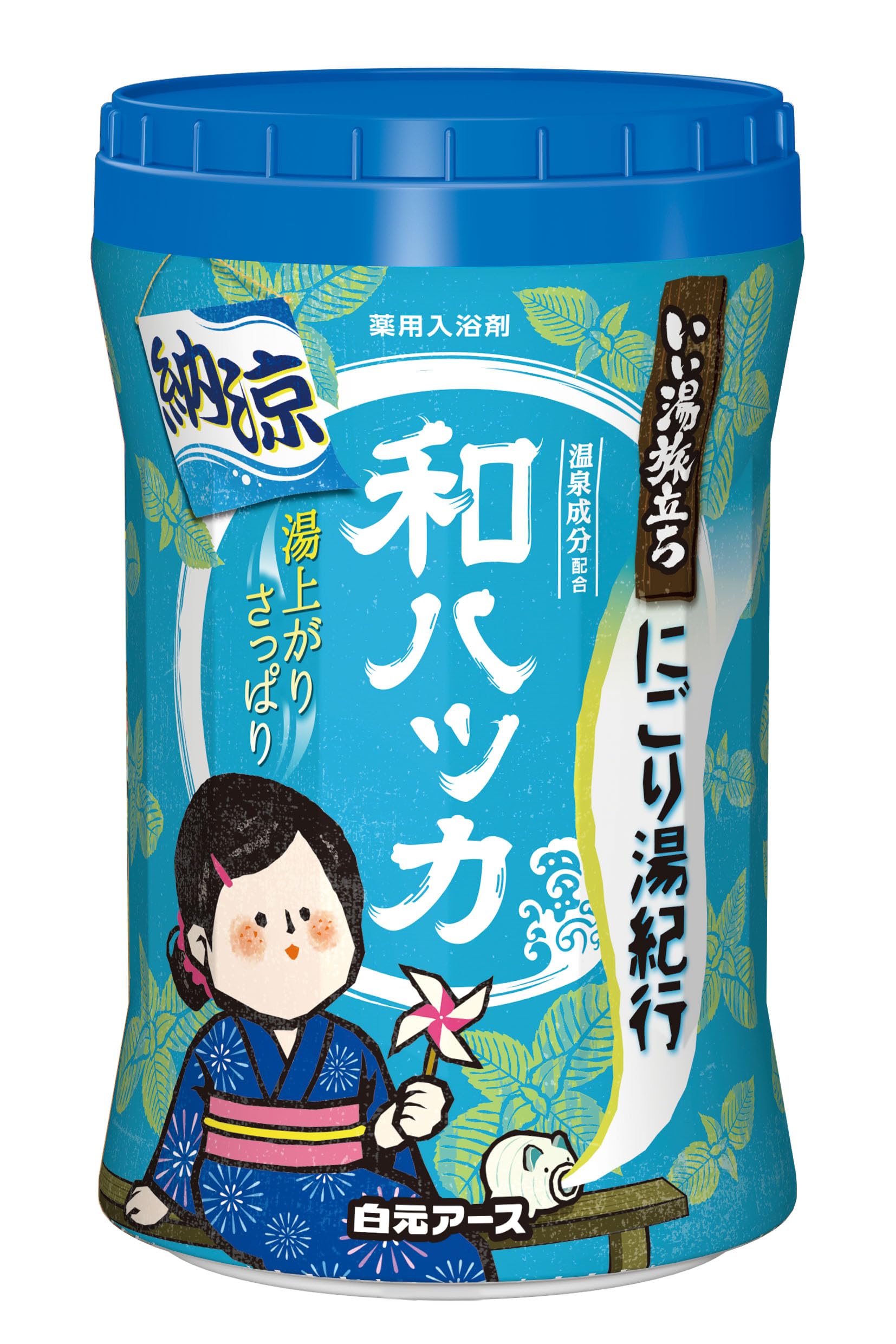 Hakugen Earth Good Bath Travel Bottle Japanese Mint Scent 540G Summer Cloudy