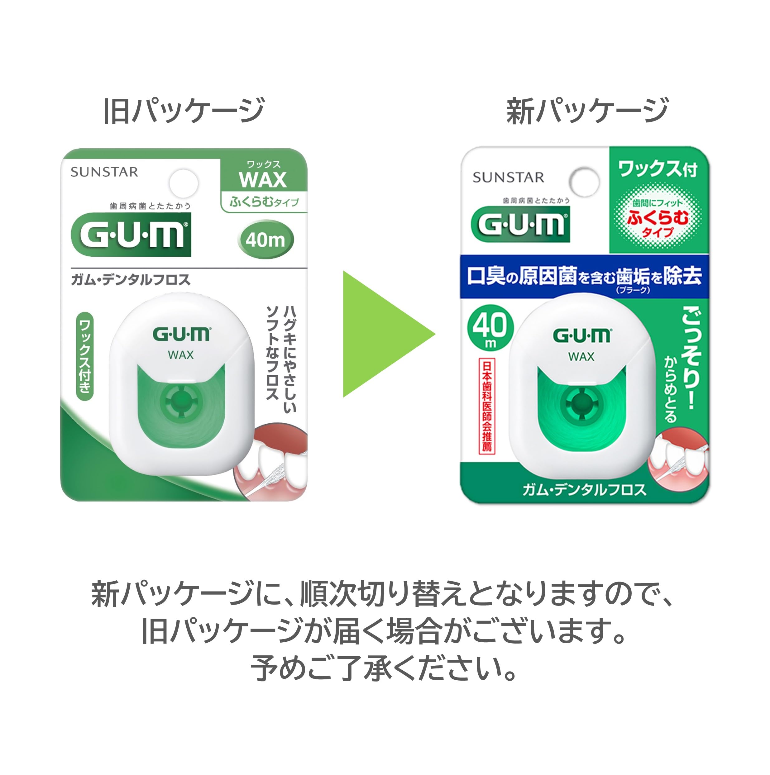 Gum Dental Floss Waxed Expandable 40M for Interdental Care