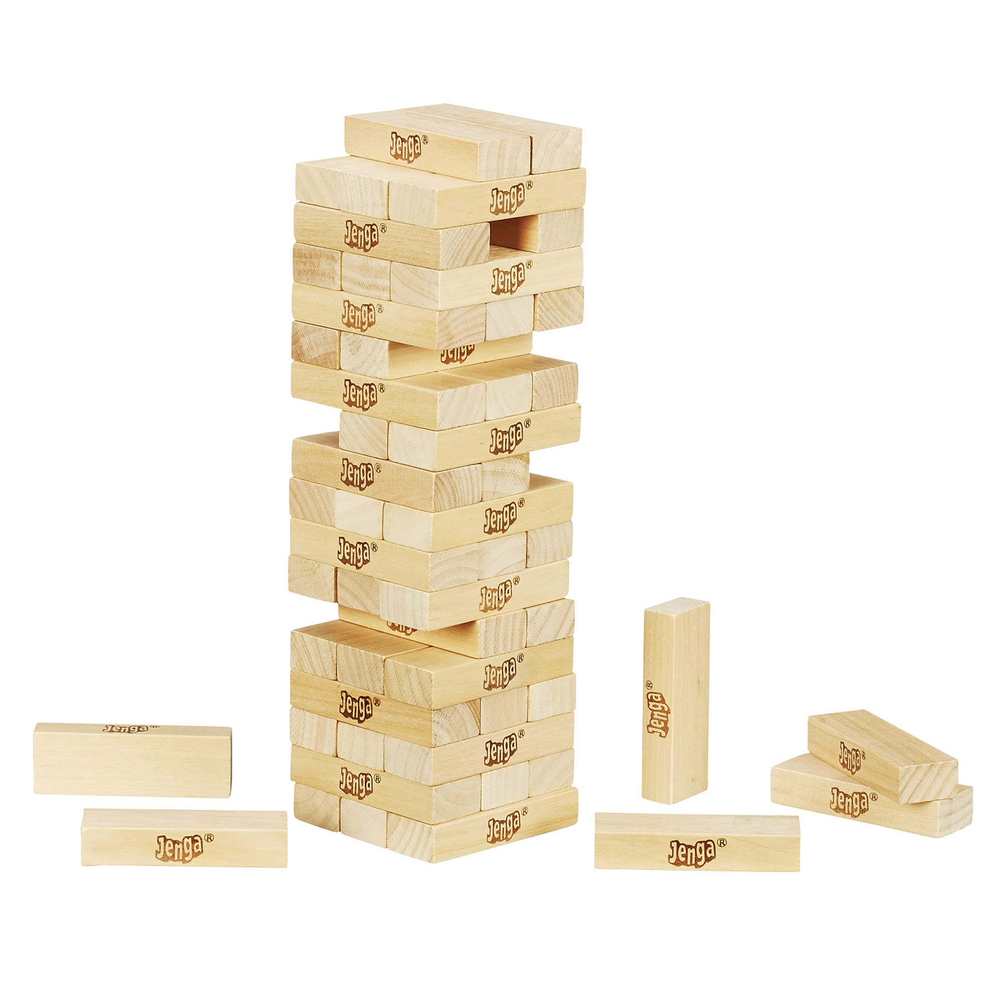 Hasbro Jenga Game - Original Natural Wood Stacking Tower for Ages 6+