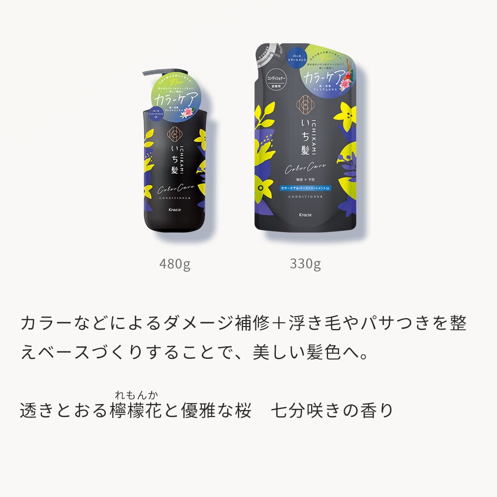 Ichikami Color Care Treatment Conditioner Pump 480G | Prevents Color Fading