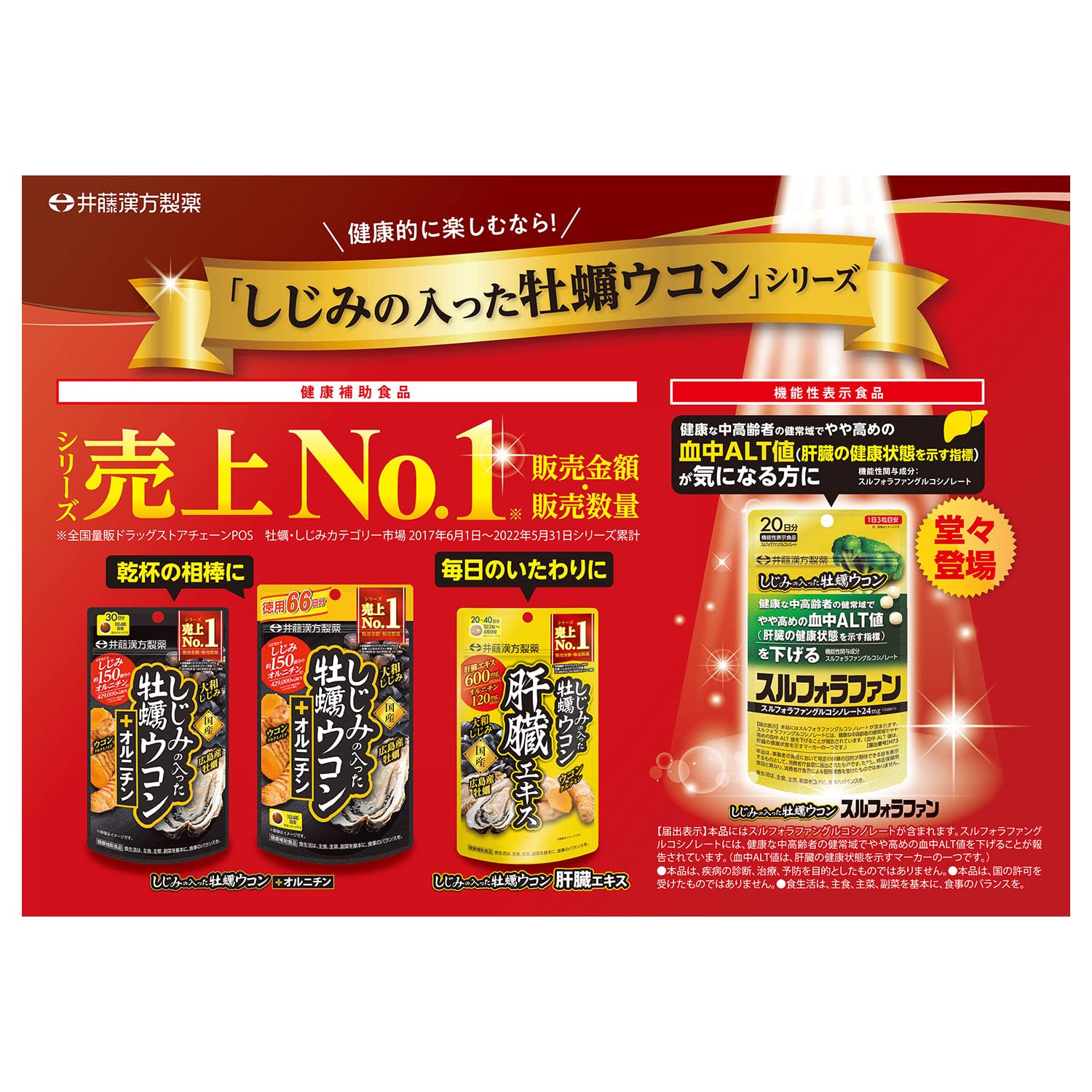 Ito Kampo Pharmaceutical Oysters Turmeric Shijimi Clams Sulforaphane 60 Tablets