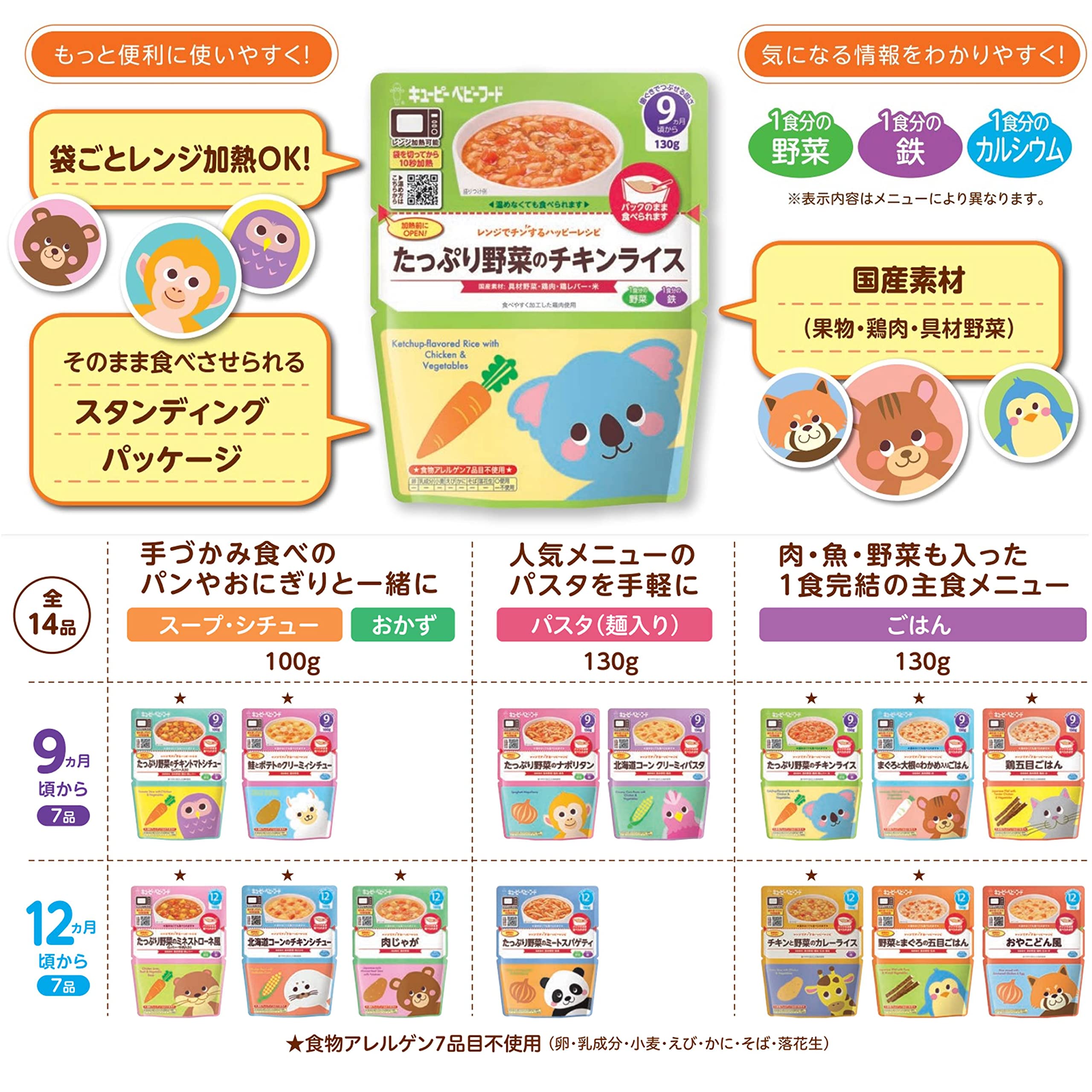 Kewpie Japanese Baby Food Brown Rice Vegetables Tuna 12M+ 130G