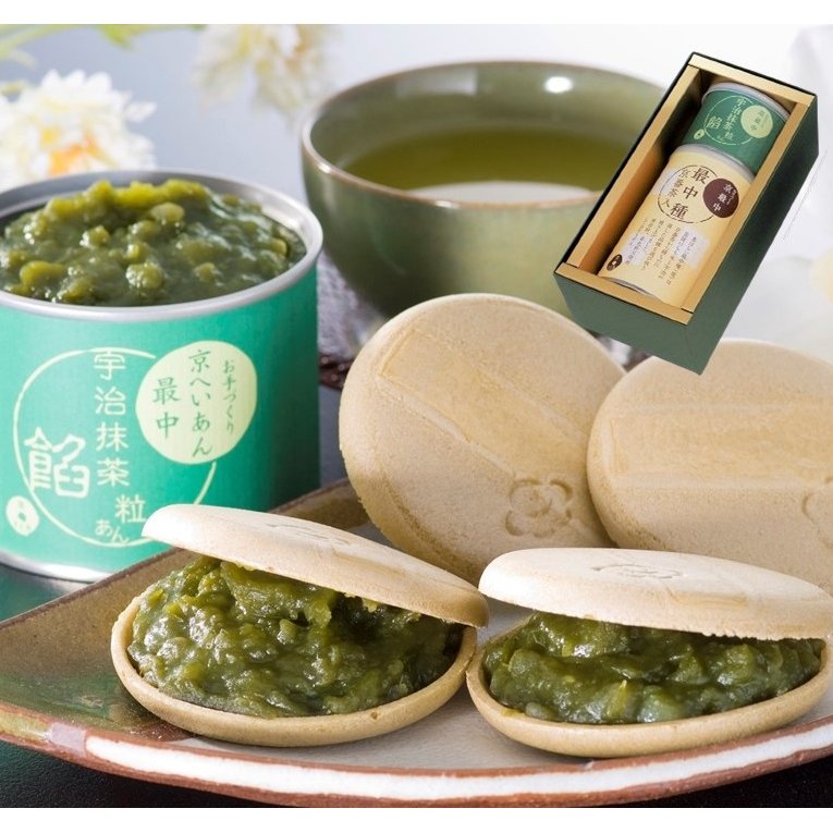 Kiyosen Monaka Wafer Set Uji Matcha Azuki Paste for Wagashi Making