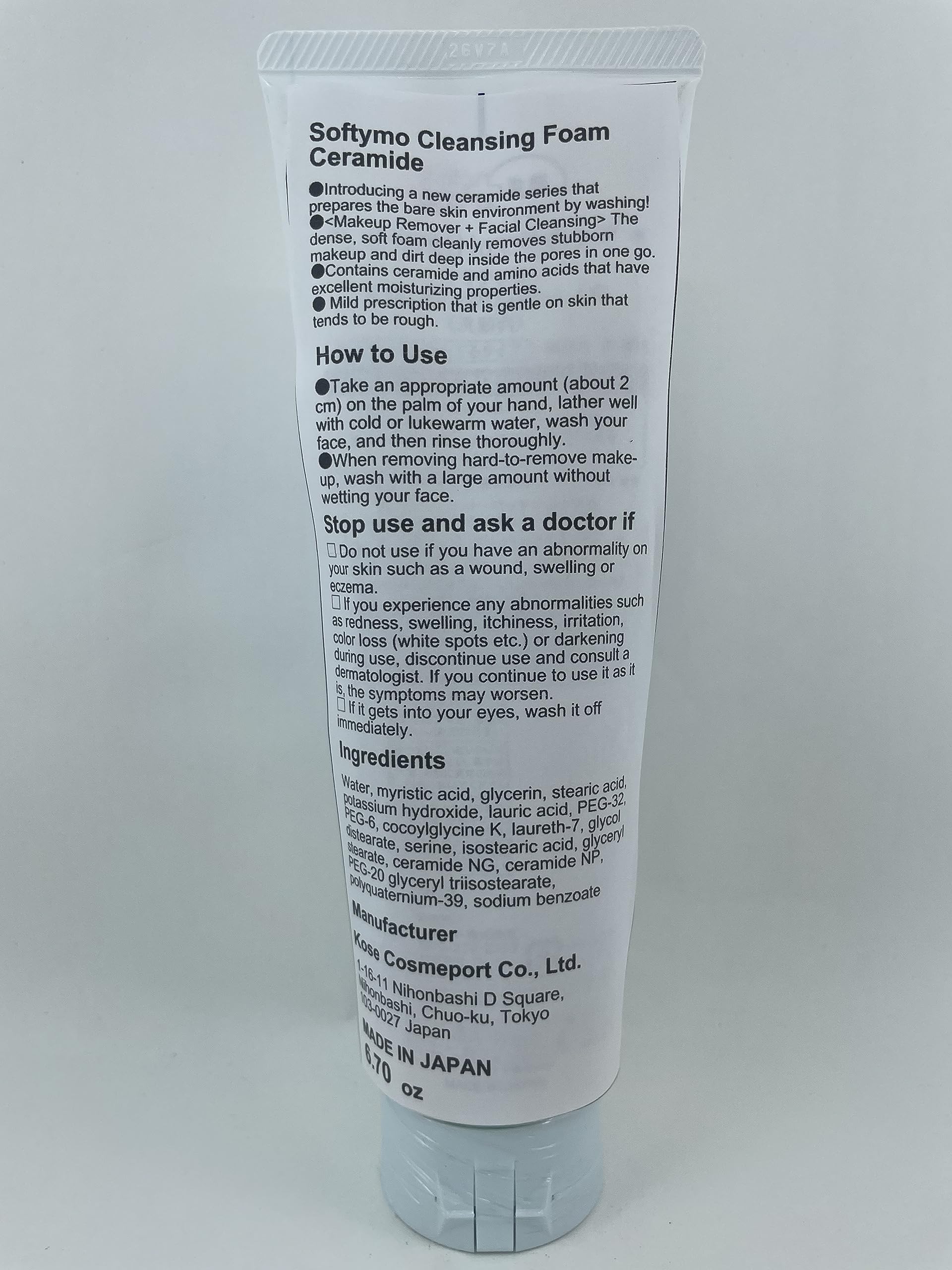 Kose Cosmeport Softymo Cleansing Wash Ceramide 190G | Gentle Face Cleanser