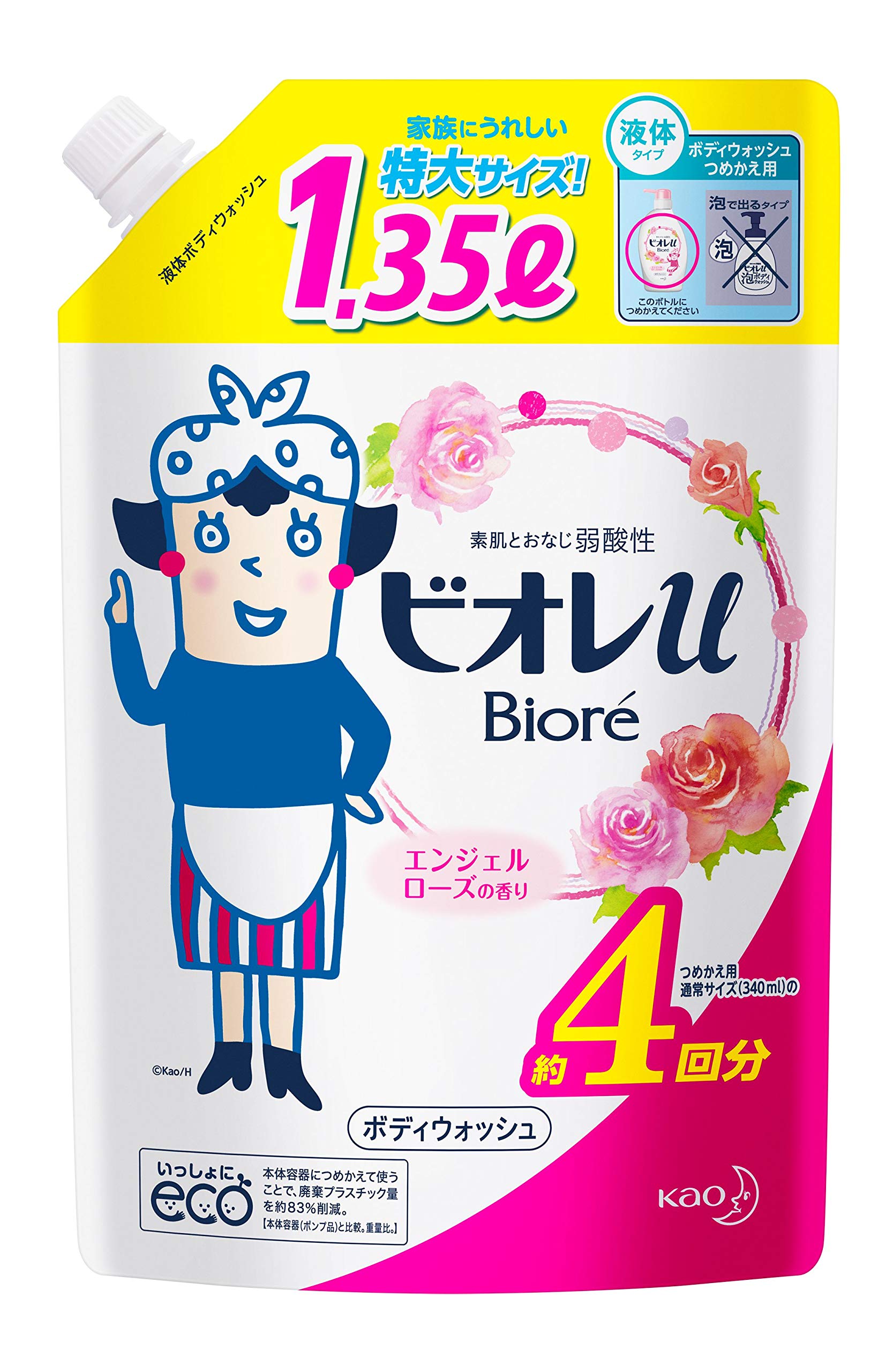 Biore U Angel Rose Scent Refill Large Capacity 1.35L