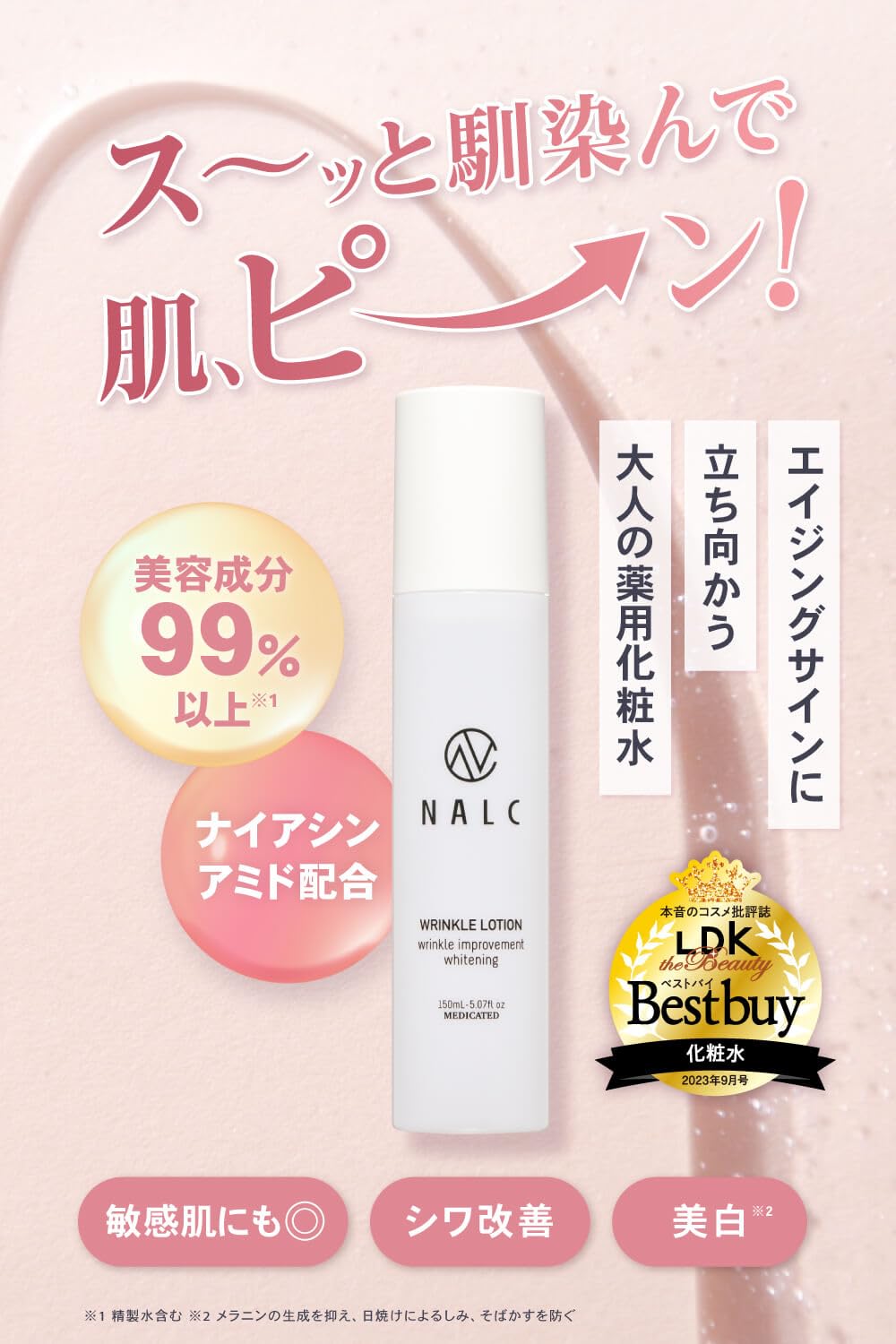 Nalc Whitening and Wrinkle Improvement Lotion 150ml with Niacinamide