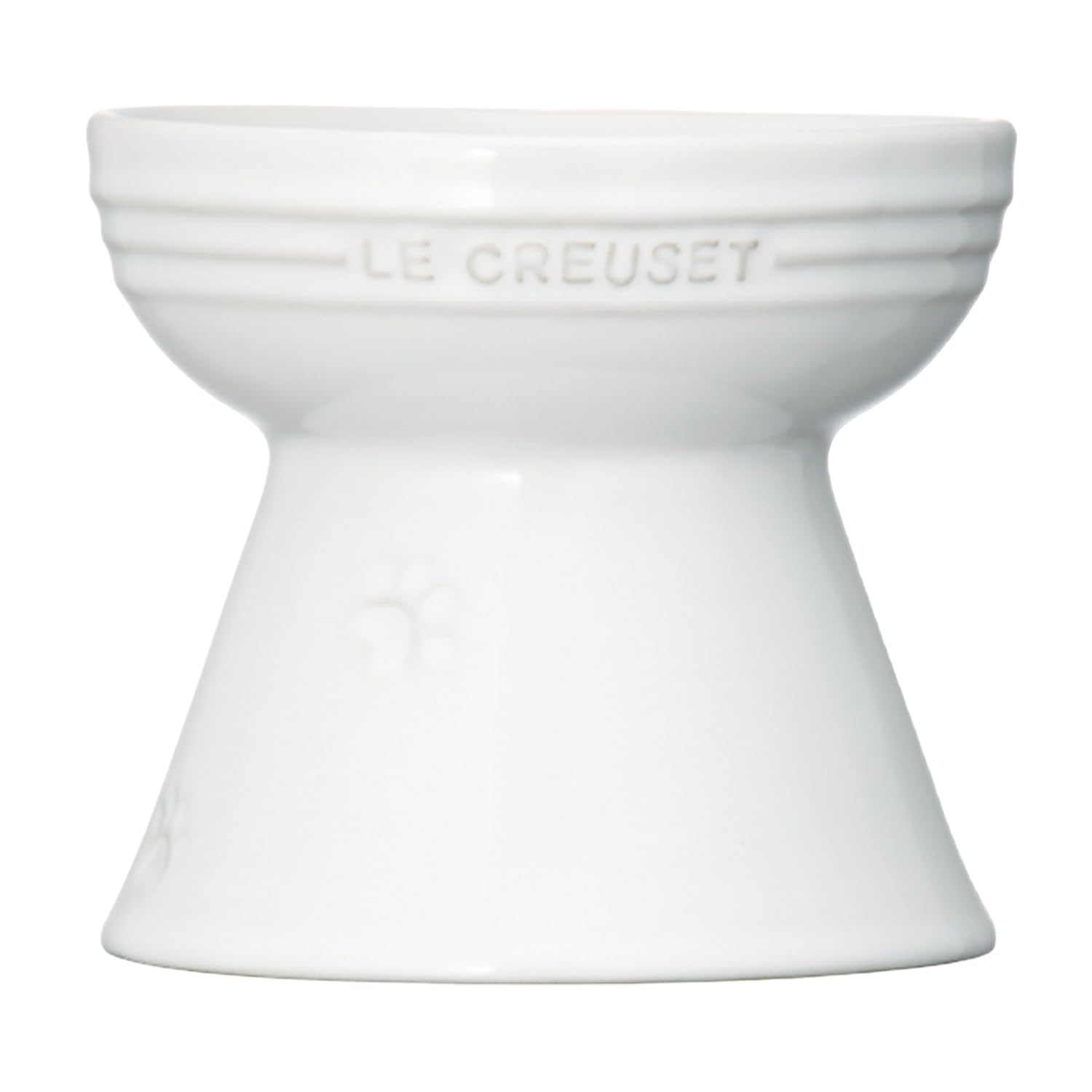 Le Creuset Pet Bowl White Stain-Resistant Microwave-Safe for Dogs Cats