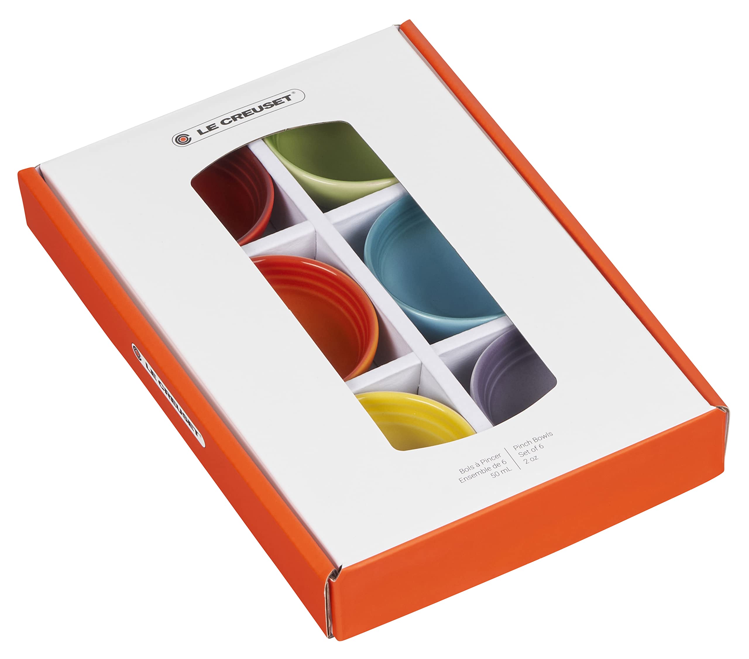 Le Creuset Stoneware Mini Bowls 7cm Rainbow Set of 6 Heat Resistant Safe