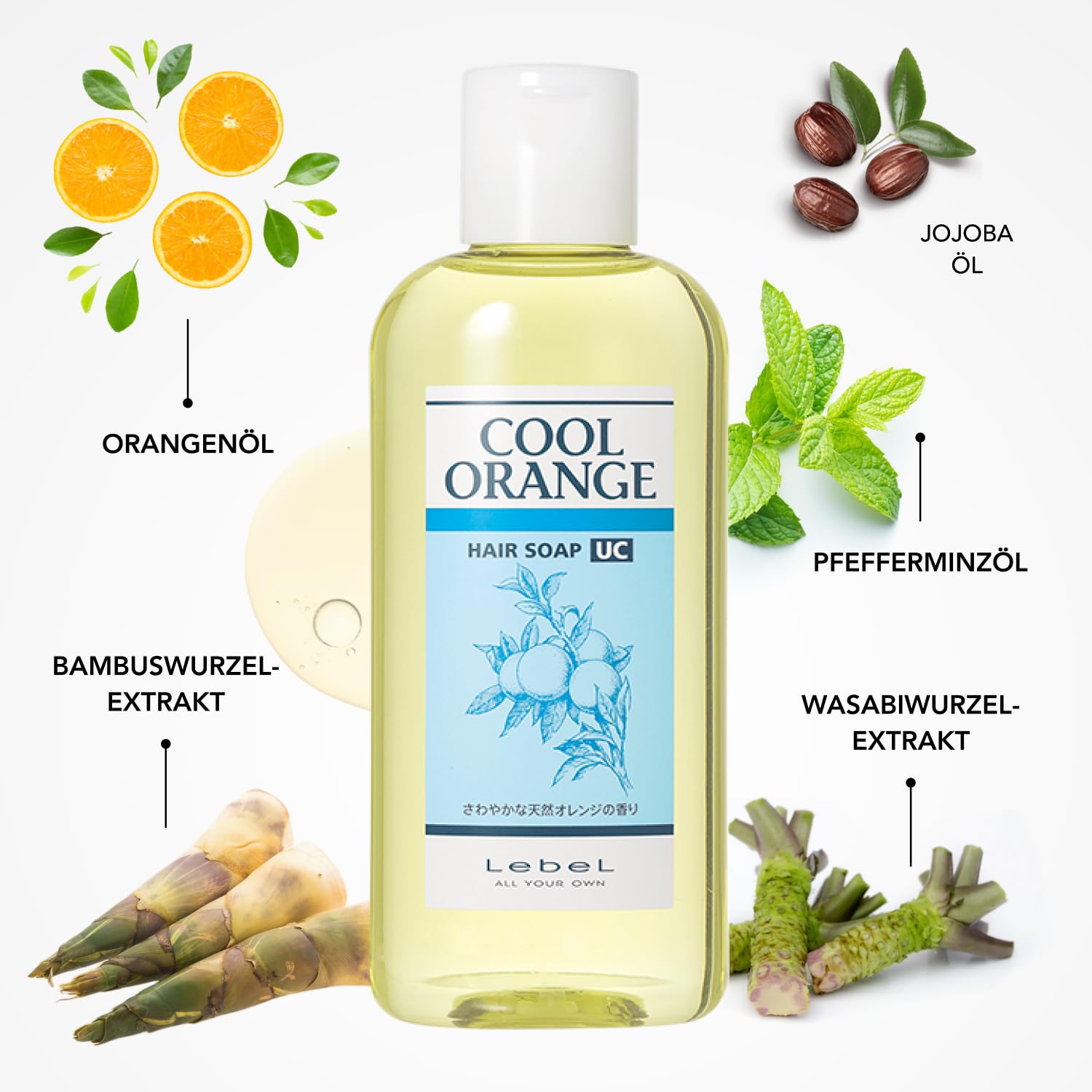 Level Cool Orange Hair Soap 200ml – Refreshing & Revitalizing Cleanser