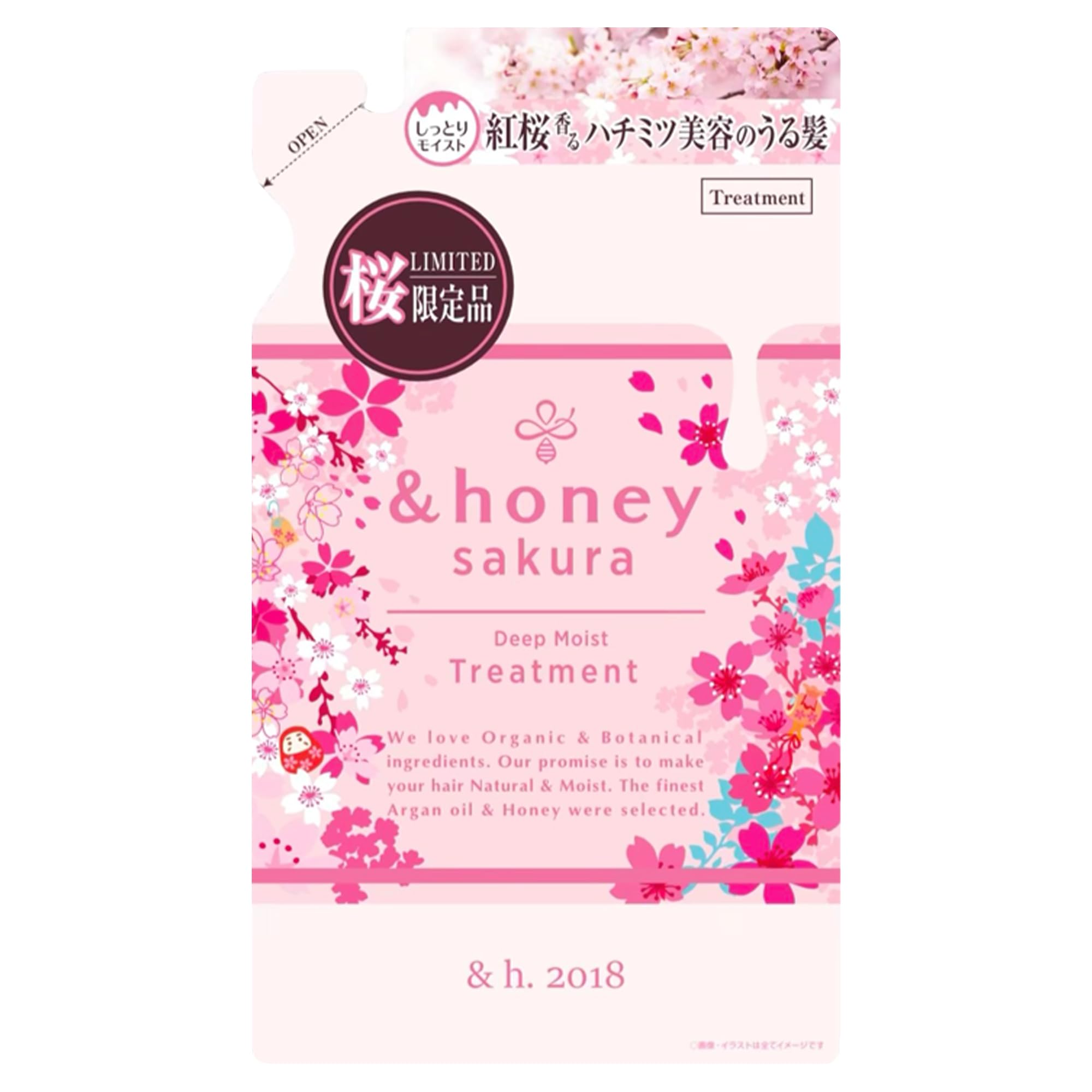 &Honey Deep Moist Benizakura Hair Treatment Refill 350G - Limited Edition