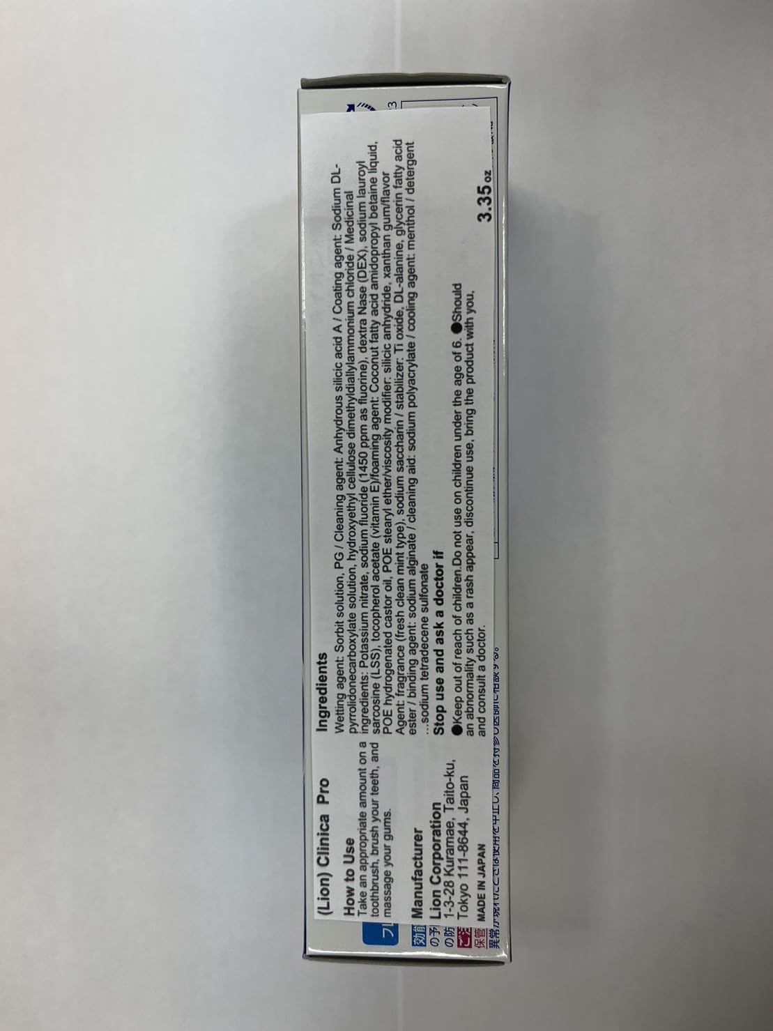 Lion Clinica Pro Fresh Clean Mint Toothpaste 95G