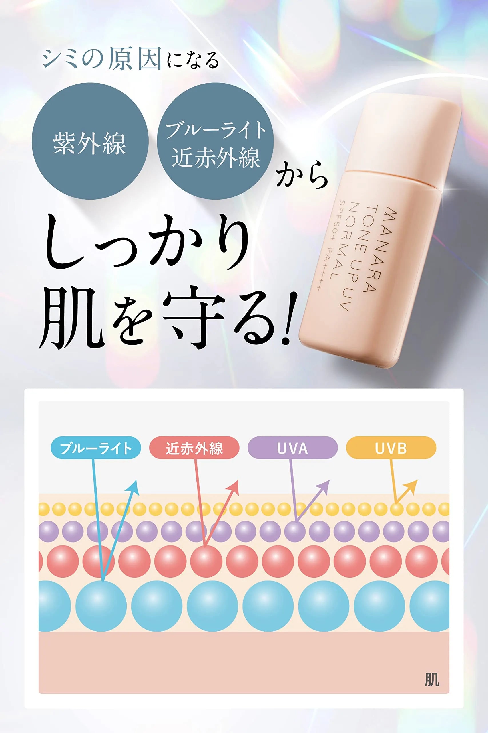Manara Tone Up Uv (Normal) SPF50+/PA++++ - Japanese Tone Up Cream - Uv Protection Cosmetics
