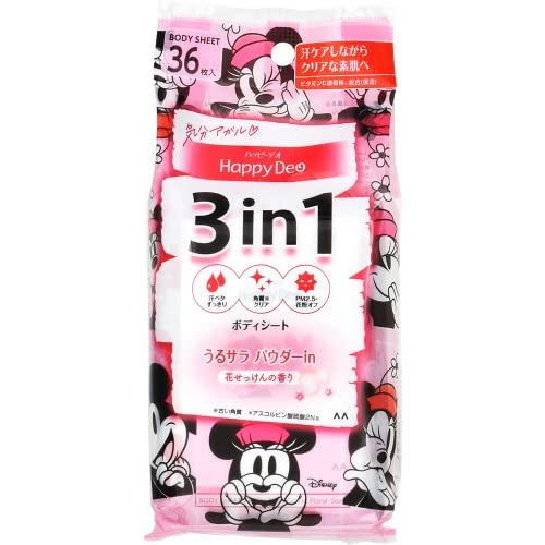 Mandom Md Happy Deo Body Sheets Urusara Flower Soap Scent 36 Pack