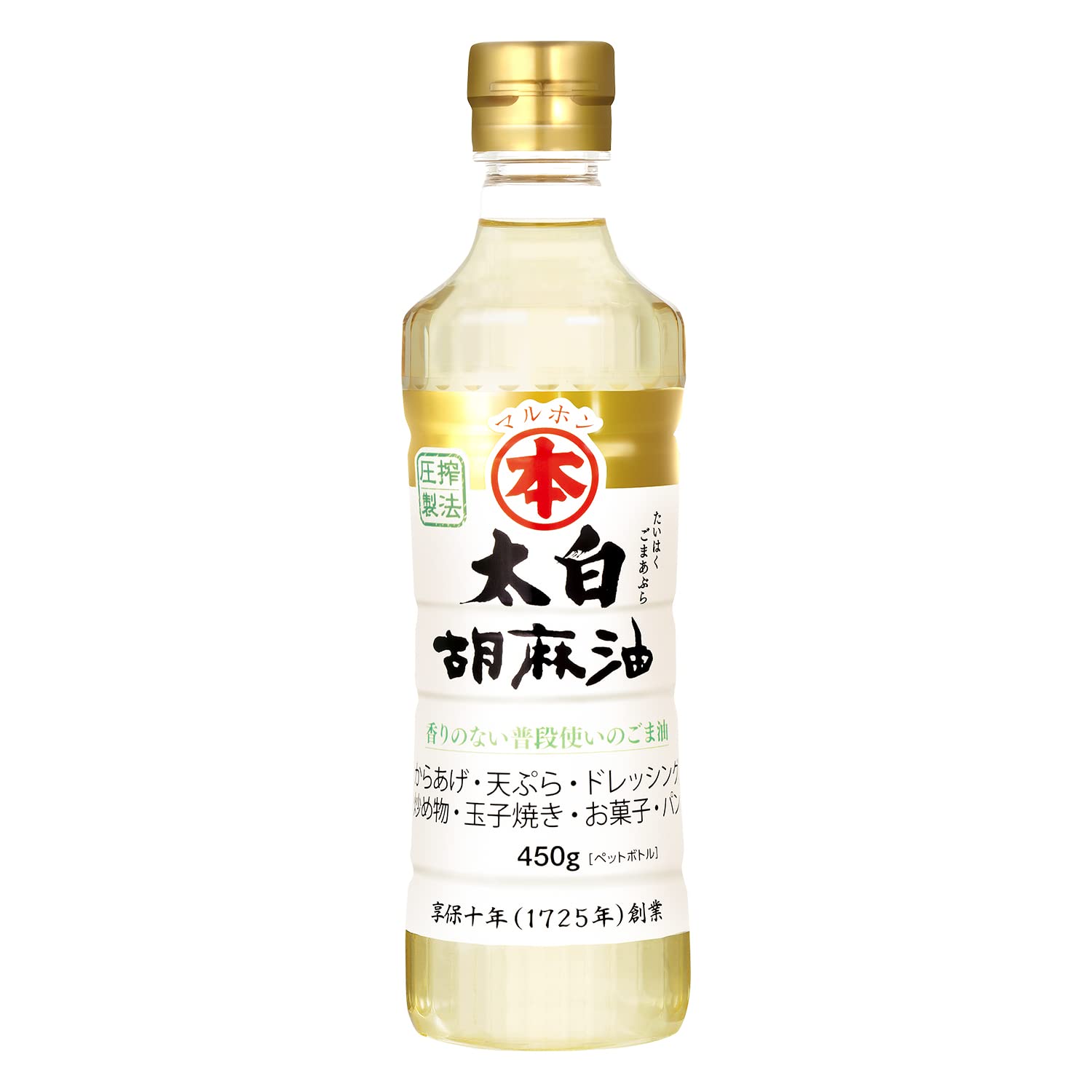 Generous Maruhon Taihaku Untoasted White Sesame Oil 450g Premium Quality