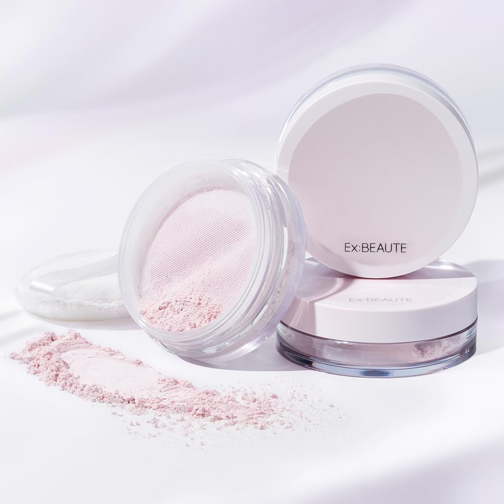 EX:BEAUTE Medicated Wrinkle White Loose Powder for Radiant Skin Pale Pink 3g
