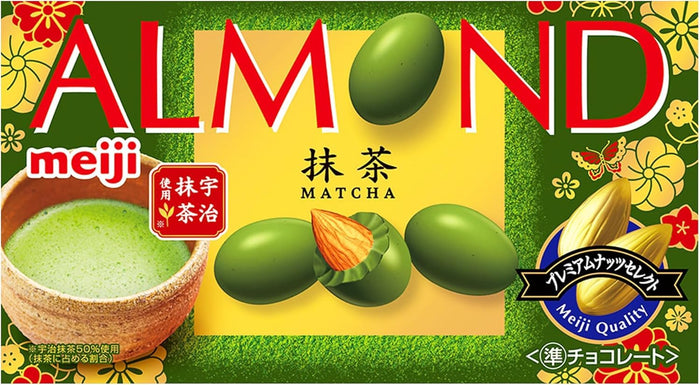 Meiji Almond Matcha Chocolate 67G Delicious Japanese Snack