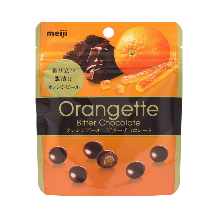 Meiji Orangette Chocolate Snacks Pouch 49G - Delicious Citrus Flavor