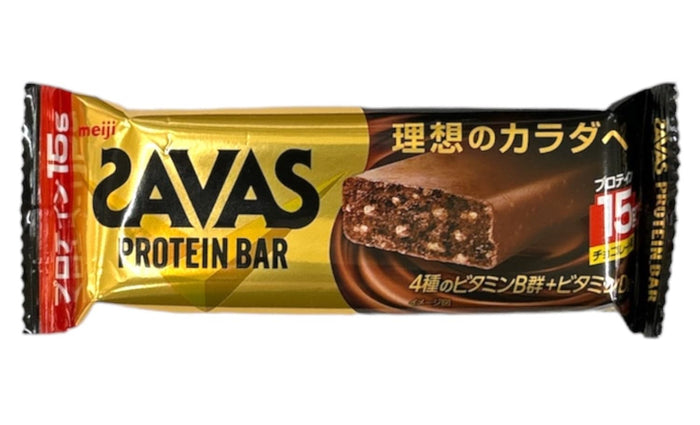 Meiji Savas Protein Bar Chocolate Flavor 44g High Protein Snack