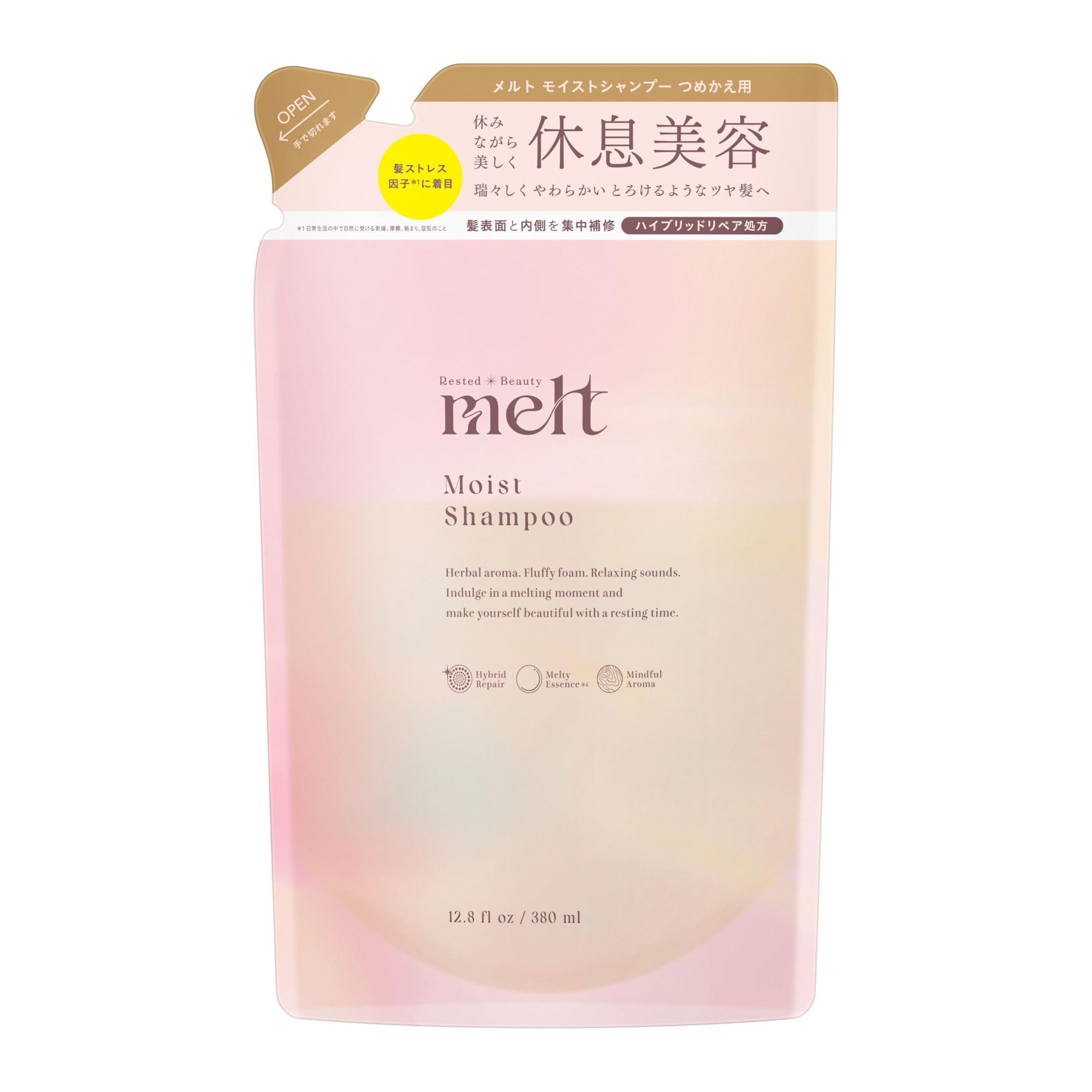 Melt Moist Shampoo Refill 380Ml for Rest Beauty Hair Care
