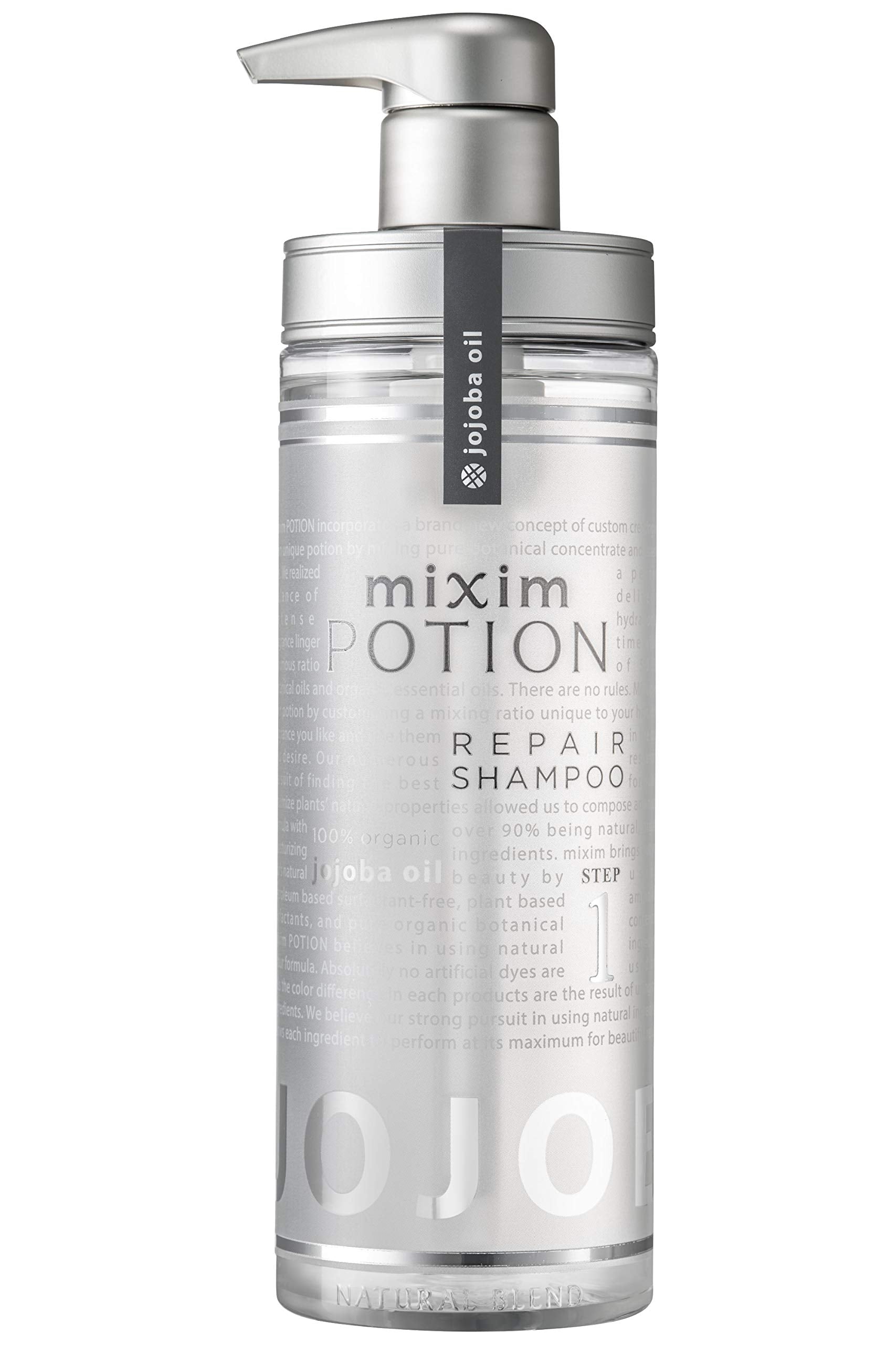 Mixim Potion Jojoba Oil Repair Hair Shampoo Rose Geranium Scent 440ml Pump
