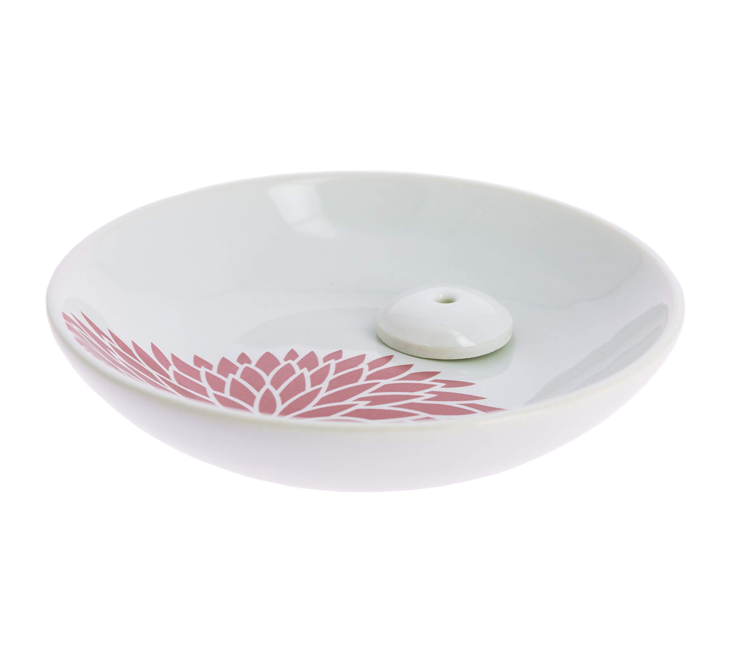 Nippon Code Japanese Incense Burner Set Chrysanthemum Pottery Holder Plate