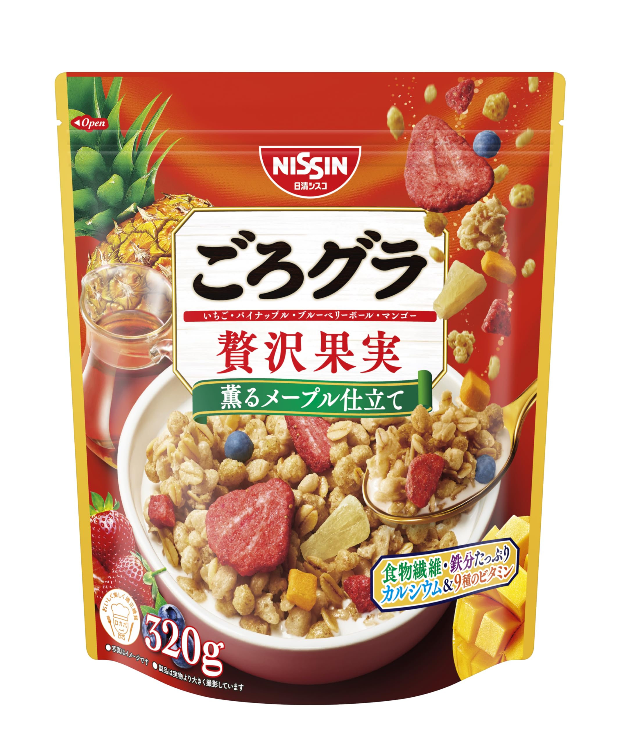 Nissin Foods Gorogura Mixed Fruits Maple Granola Cereal 320G