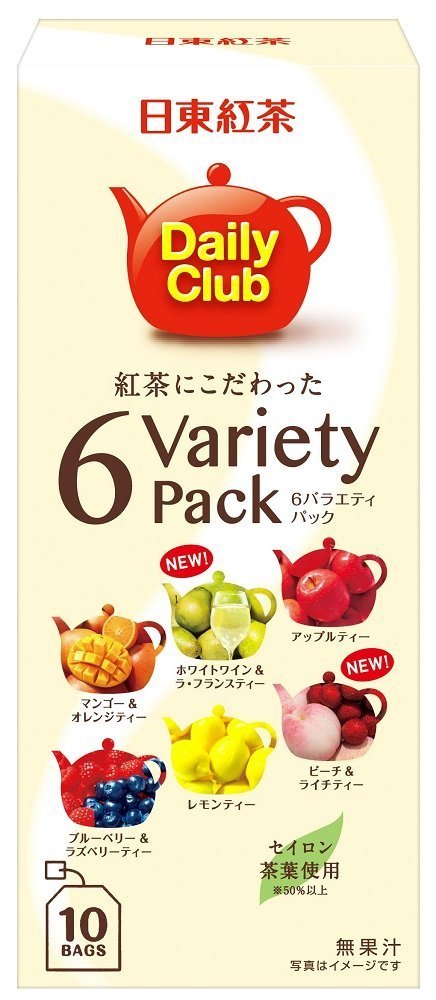 Nitto Black Tea Daily Club 6 Variety Pack - 10 Bags of Premium Flavors