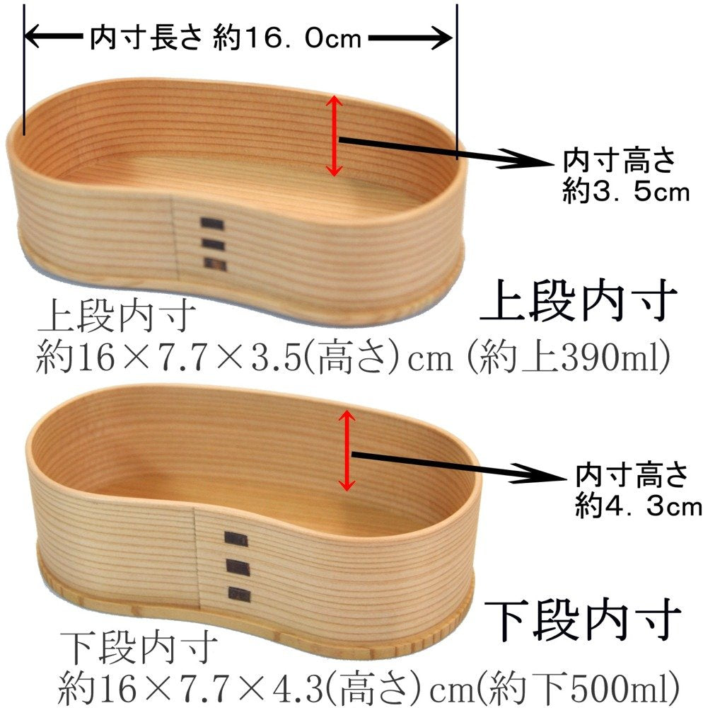 Odate Kougeisha Two-Tier Lunch Box Odate Magewappa Hango Bento
