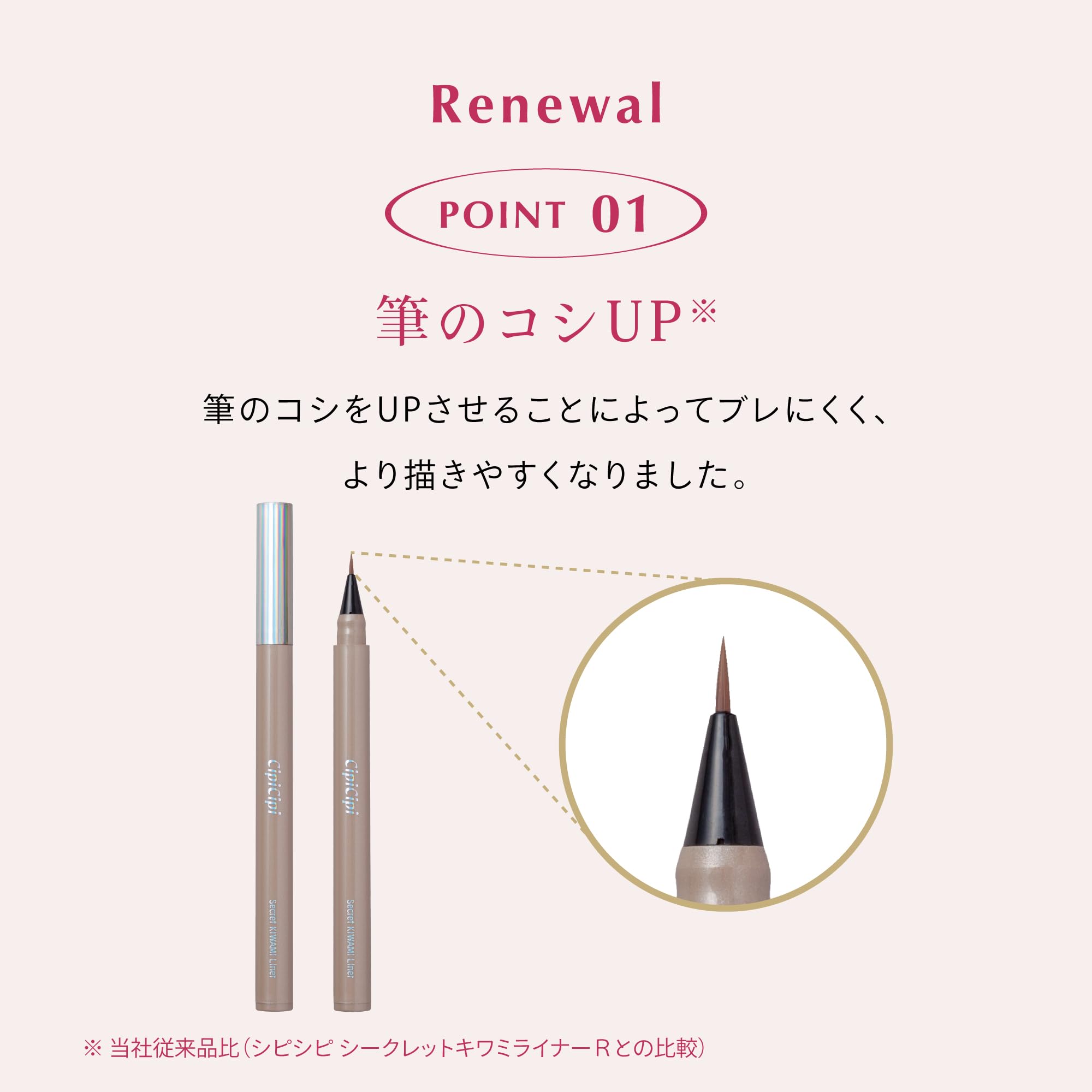 Cipicipi Secret Kiwami S 02 Shadow Pink Waterproof Ultra-Light Eyeliner 0.62G