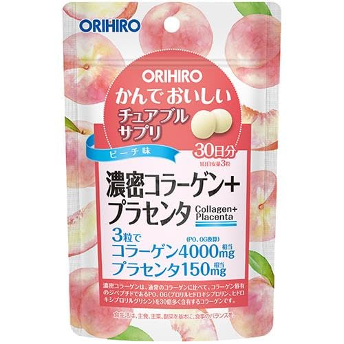 Orihiro Chewable Collagen Tablets 90 Count Peach Flavor