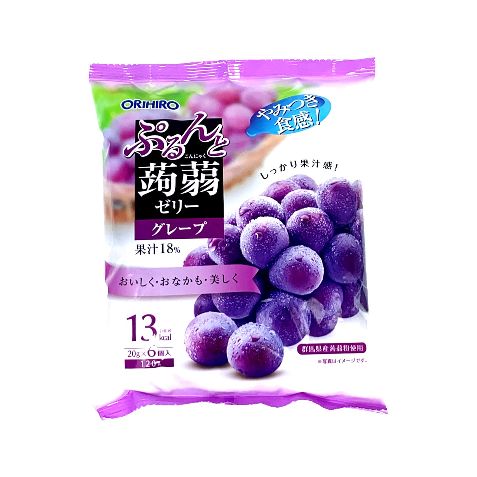 Orihiro Grape Flavor Konjac Jelly Snack 120g - Healthy Fat-Free Treat