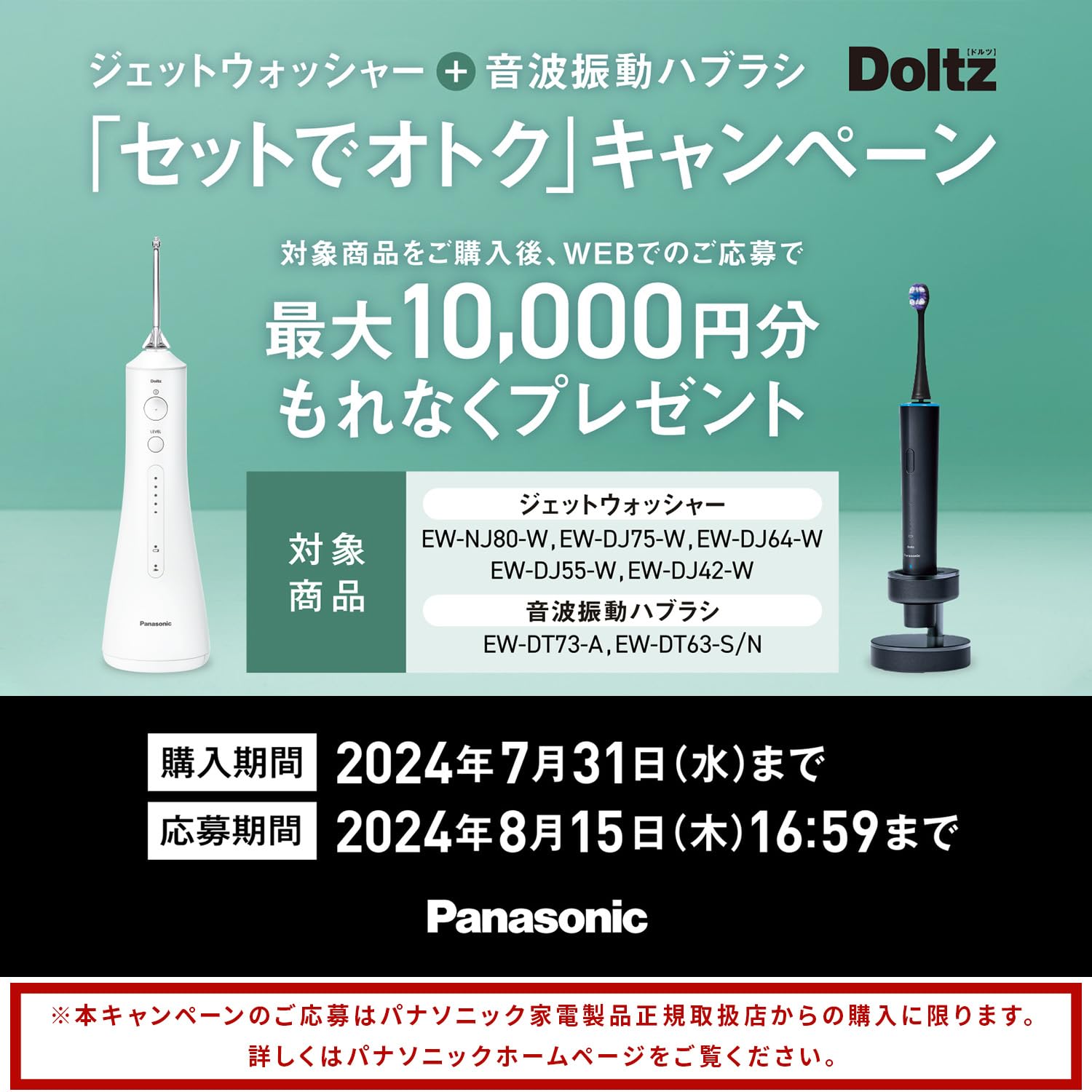 Panasonic Ew-Dj55-W Oral Irrigator Cordless Ultrasonic Water Flow Waterproof White