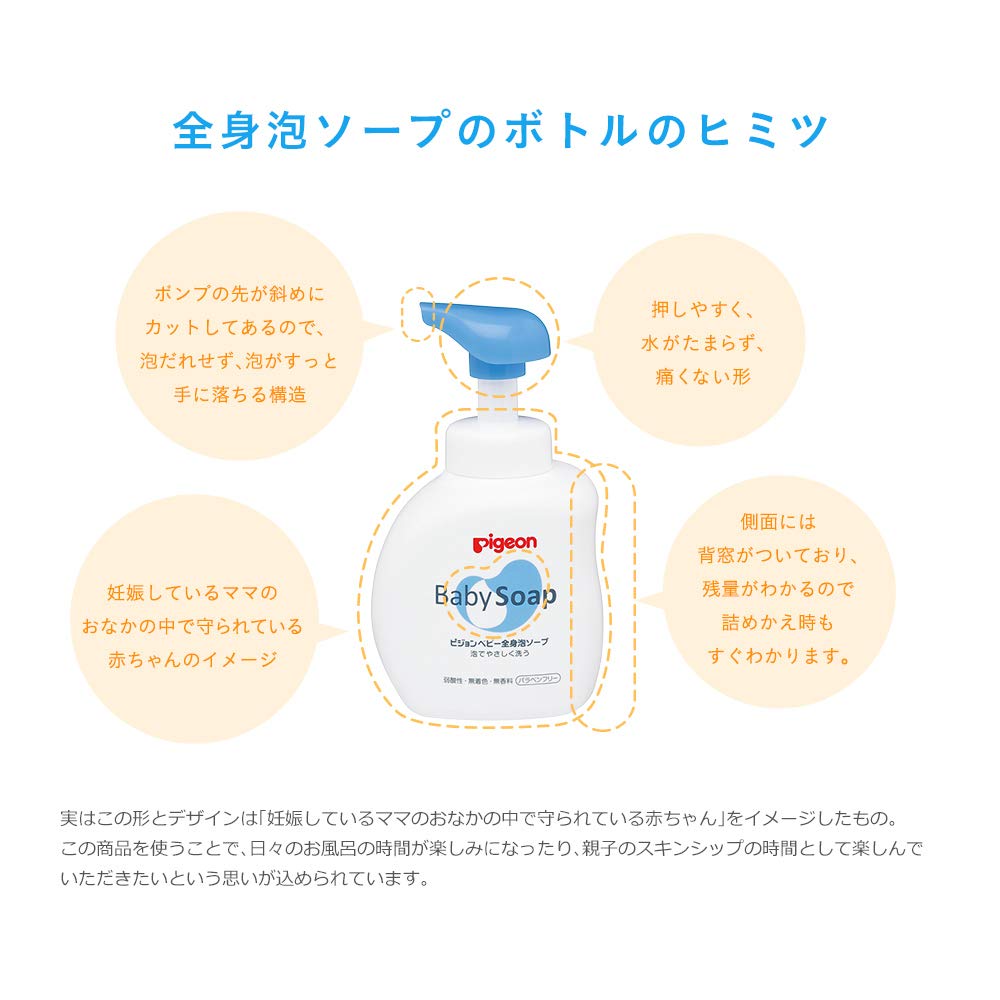 Pigeon Whole Body Foam Baby Soap Bottle 500ml for Newborns and Up