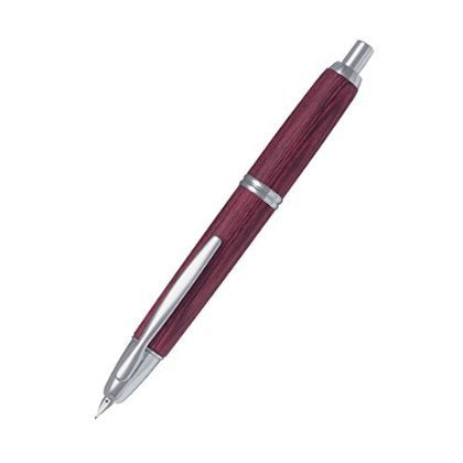 Pilot Medium Point Capless Fountain Pen with Deep Red Wooden Shaft