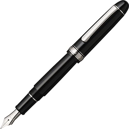 Platinum #3776 Century Fine Soft Fountain Pen Black Diamond Rhodium Finish