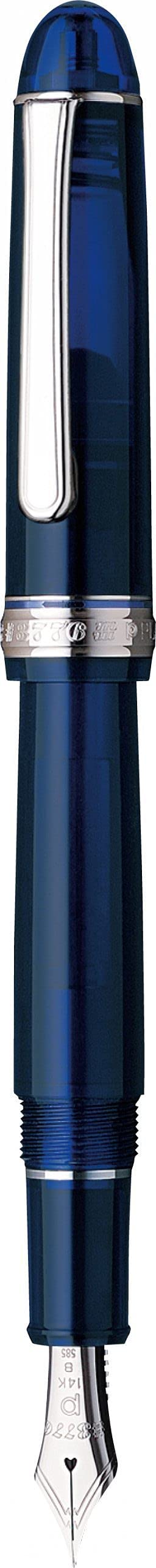Platinum Fountain Pen #3776 Century Fine Point Rhodium Chartres Blue - Pnb-18000Cr #51-2