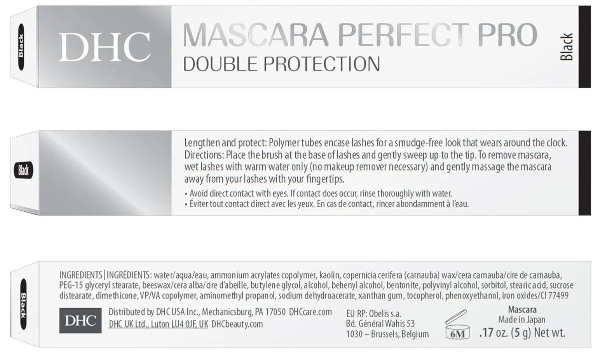 DHC Perfect Pro Double Protection Black Mascara - Japanese Eye Makeup
