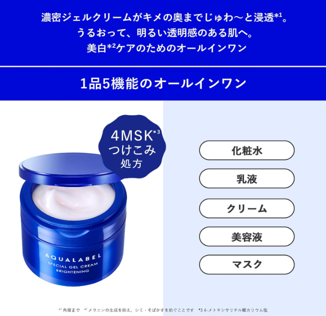Shiseido Aqua Label Special Gel Cream (White): Moisturizing & Whitening 90g - Japanese Facial Care