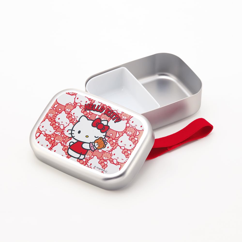 Skater Hello Kitty Aluminum Lunch Box 370Ml with Belt for Kids Japan Made